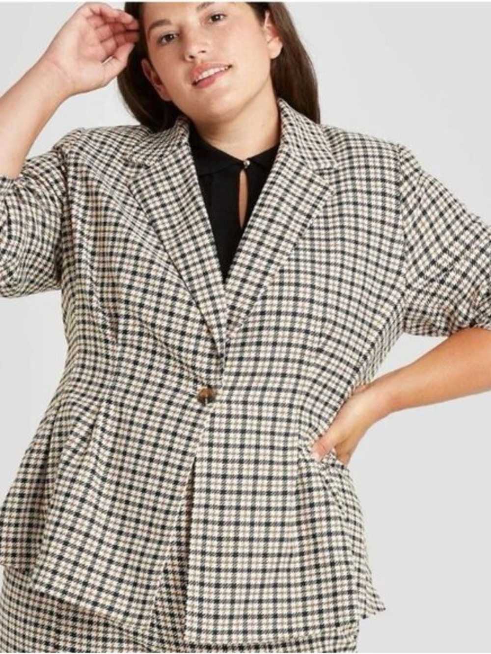 Who What Wear Houndstooth Tailored blazer